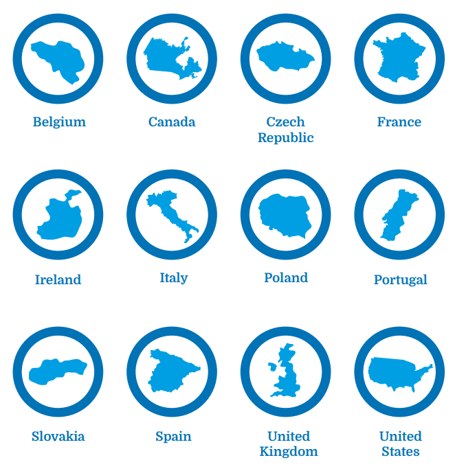 12 countries surveyed by Ayming for the International Barometer